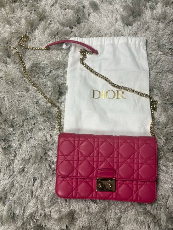 Dior Handbags - Lady Dior WOC Hot Pink Quilted Leather Chain Crossbody